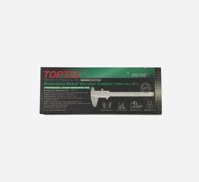TOPTUL STAINLESS STEEL VERNIER CALIPER IACA0150