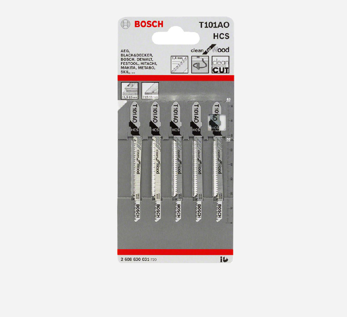 BOSCH JIGSAW BLADE WOOD T 101AO (FINE CURVED)