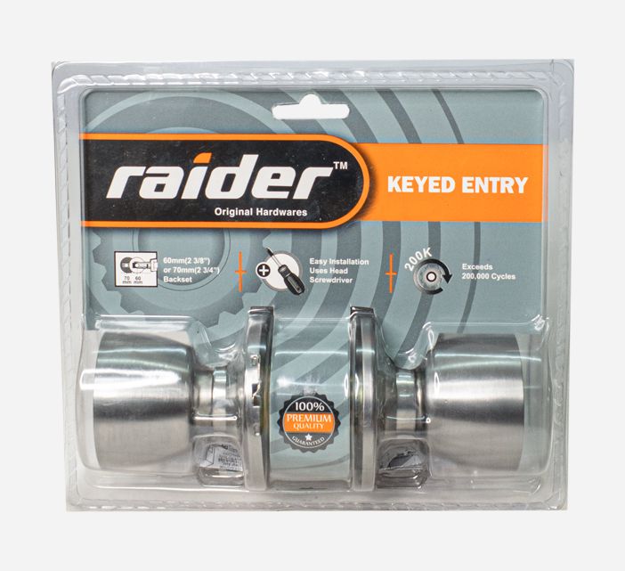 RAIDER CYLINDRICAL KNOB ENTRANCE LOCKSET 3201