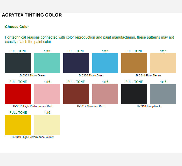 BOYSEN ACRYTEX TINTING COLOR PINT