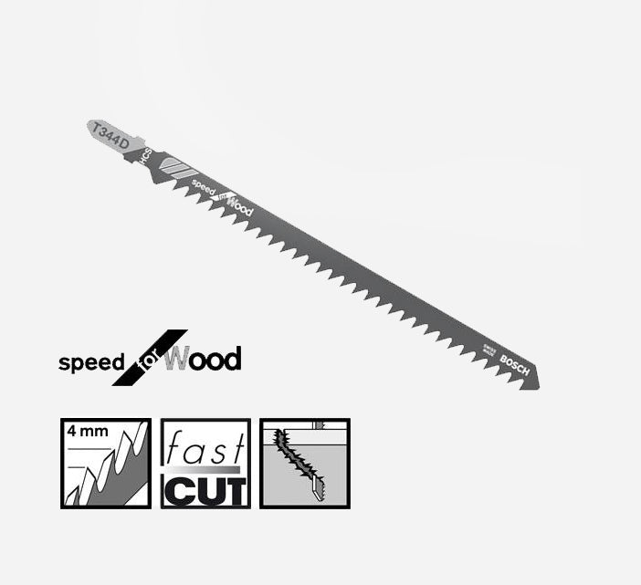 Bosch T344D Jigsaw Blade (Thick Wood) Speed for Wood 2608637944