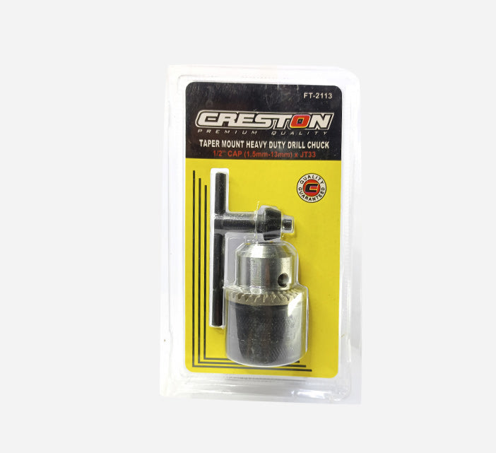 CRESTON HEAVY DUTY DRILL CHUCK 1/2inch CAP X JT33 FT-2113